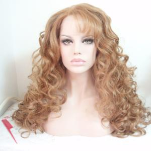 China Blonde Synthetic Lace Front Wigs For White Women Curly Hair Texture In Stock factory