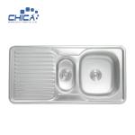 CH10050E Large and Small Double Bowl Kitchen sink Stainless Steel Press Kitchen
