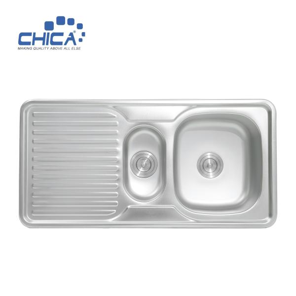 CH10050E Large and Small Double Bowl Kitchen sink Stainless Steel Press Kitchen