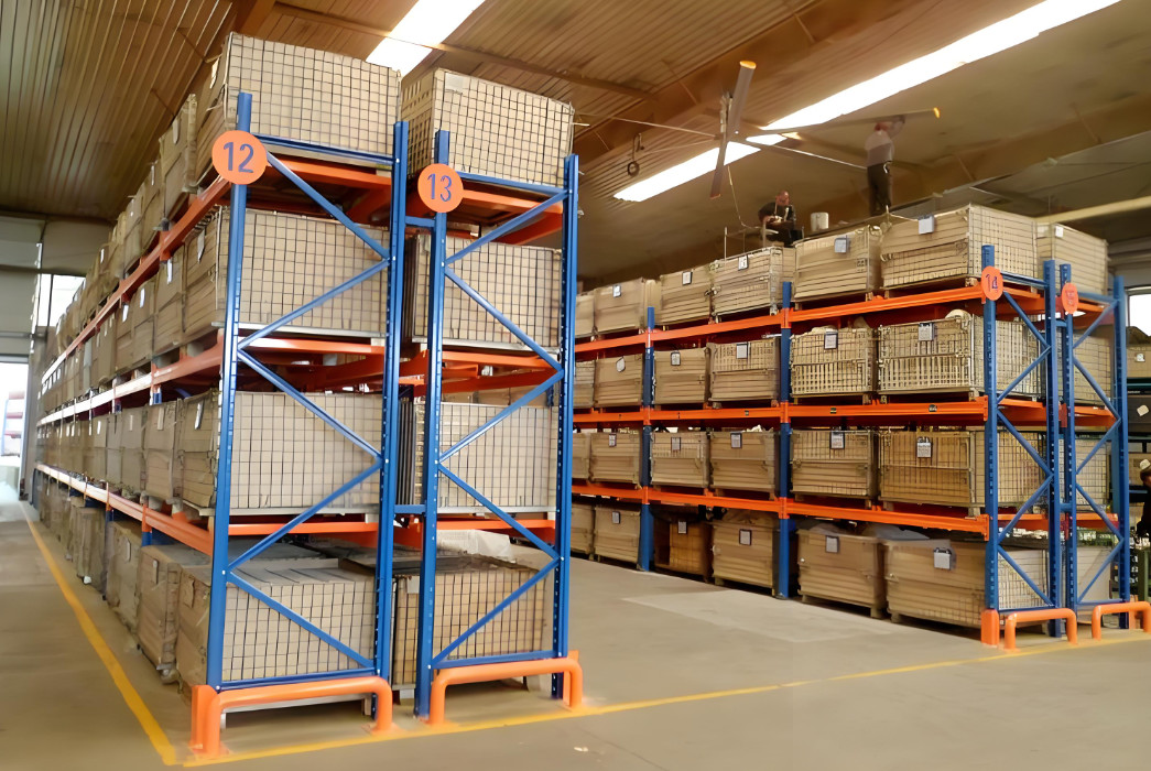 Sturdy Warehouse Storage Steel Metal Pallet Racks Orange Steel Shelf Tray