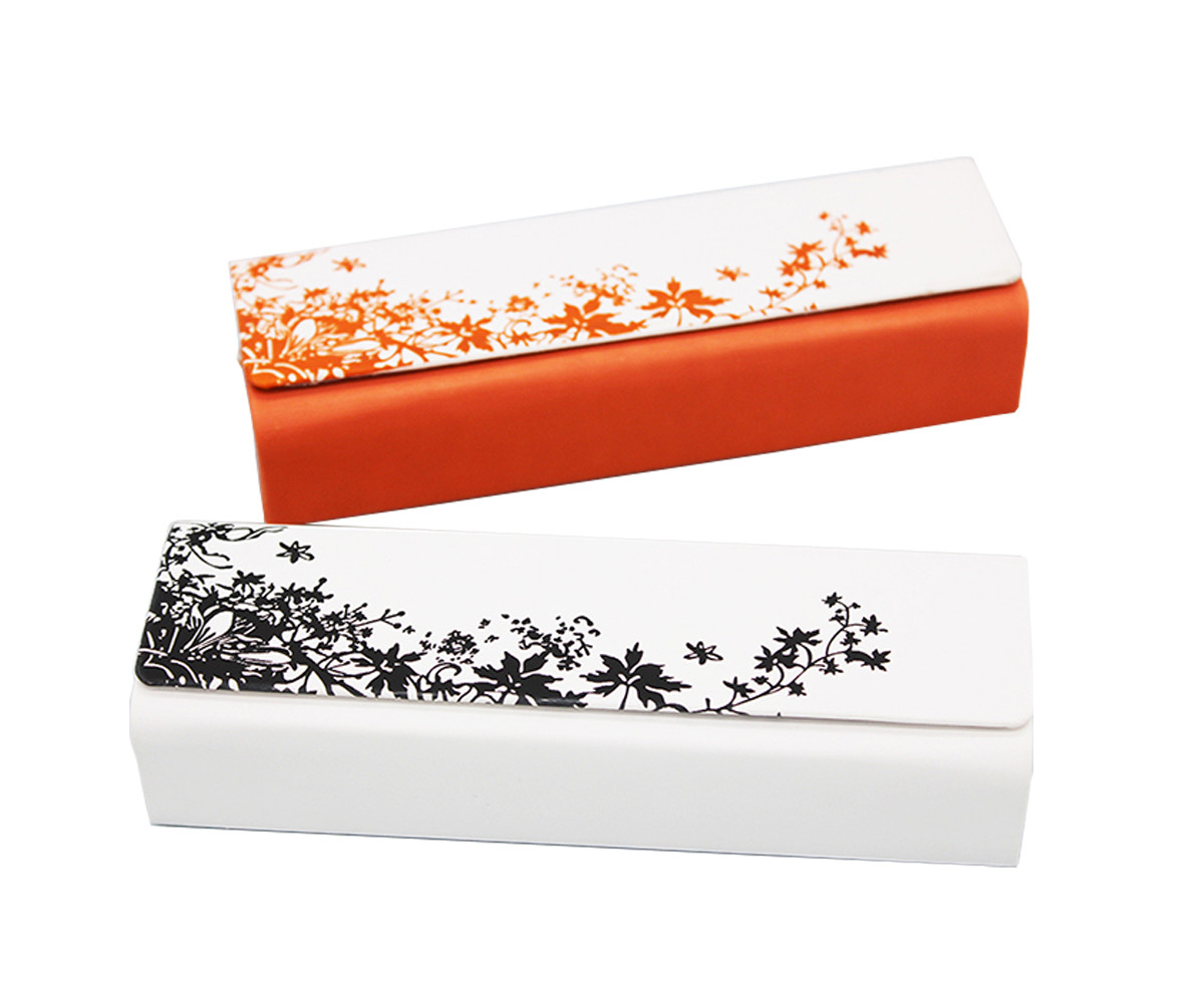 Printing Leaves Pattern Optical Glasses Case Rectangular Magnetic Enclosure