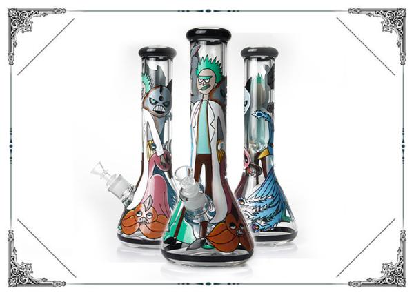 Manufacture Bong 7MM Glass Cool Smoking Pipes Hand Drawing Art On Glass Water