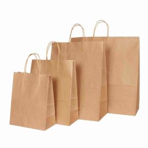 China Recyclable Shopping Brown Gusset Paper Bags Brown Carrier Bags With Handle factory