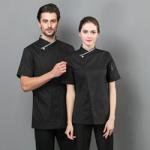 Summer Short Sleeve Modern Waiter Uniform For Coffee Shop , Western Restaurant