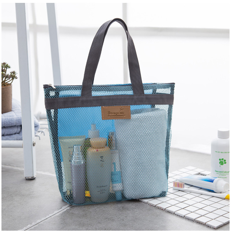 Large Capacity Zipper Close Ladies Mesh Travel Wash Bag