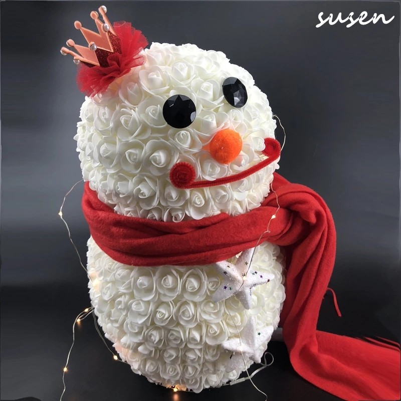 New Gift Foam Roses Snowman For Christmas Gift And Home Decoration
