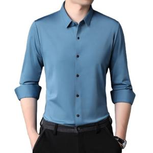 China 2021 Solid Color Professional Long Sleeve Men's Clothing Dress Plus Size DRESS SHIRTS factory