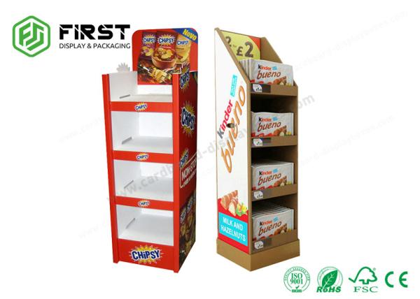 Color Printing Cardboard Display Stands Custom Made Folding Corrugated Paper