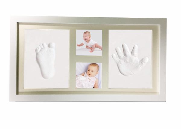 Acrylic Glass Baby'S First Year Picture Frame With Clay Handprint / Footprint