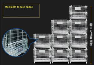 China Industrial 1500kg Loading Stackable Space Saving Collapsible Wire Cage Container factory