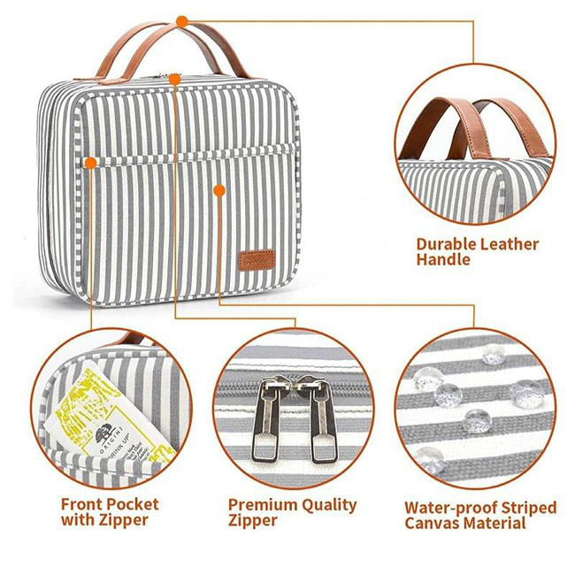 Polyester Portable Travel Cosmetic Bag Make Up Case For Ladies