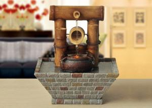 China Bamboo Home Interiors Decoration Tv Cabinet Living Room Tabletop Indoor Water Fountain With LED factory