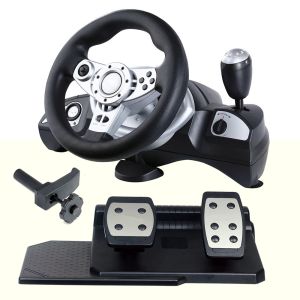 Multi Platform Video Game Computer Steering Wheel With Foot Pedal FOR PC Direct