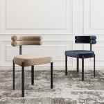 Half Arch Back Modern Minimalist Dining Chairs Nailhead Accents 50*48cm