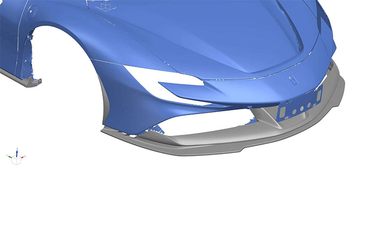 For Ferrari SF90 Dry Carbon Fiber Body Kit SF90 RH Style Carbon Fiber Front Lip Diffuser Spoiler Side Skirt Body Kit