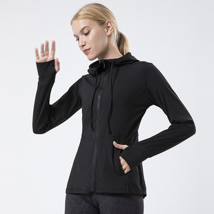 2023 Spring New Women&prime;s Yoga Wear Sports Coat Quick Dry Standing Collar Long Sleeve Running Coat Fitness Clothes