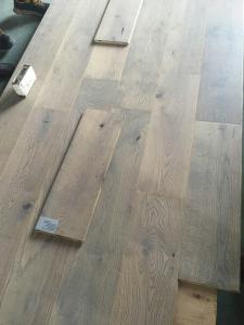 China Gray Oak Engineered Wood Flooring with smoked and brushed finishing factory