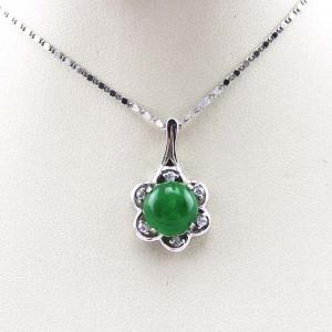 China Women Jewelry 10mm Round Green Jade Cubic Zirocnia Pendant Charm (P29) factory