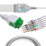 Rectangle 11P TPU ECG Cable 10 Lead Banana One Piece Series EKG Cable Compatible