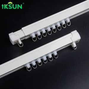China 1m Adjustable White Aluminium Curtain Track Telescopic With Powder Coating on sale