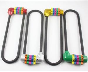 China 5 Digital Extended Long Bar English Letter Password lock Long anti-theft Combination lock factory