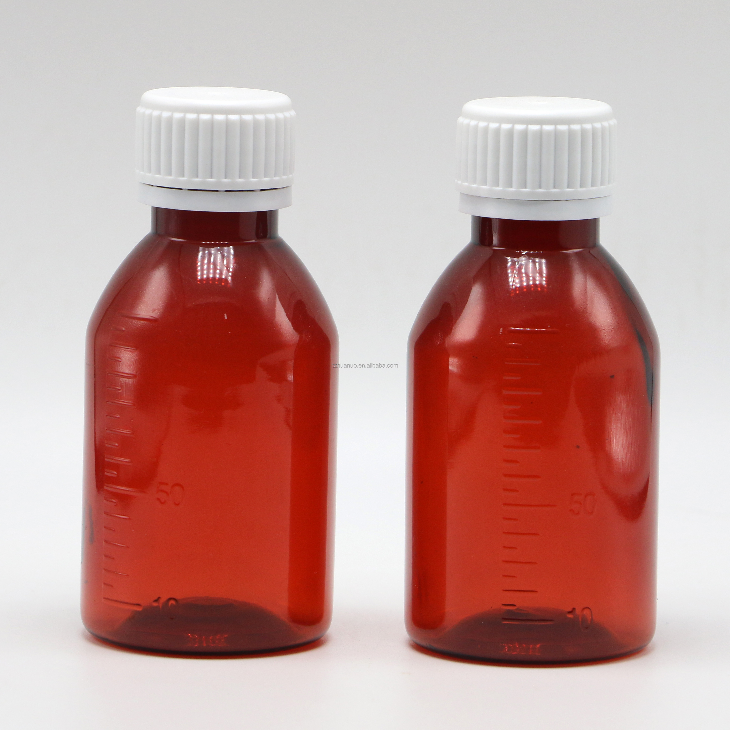Customized Logo Pharmaceutical Grade 100ml PET Cough Syrup Bottle with Screw Cap