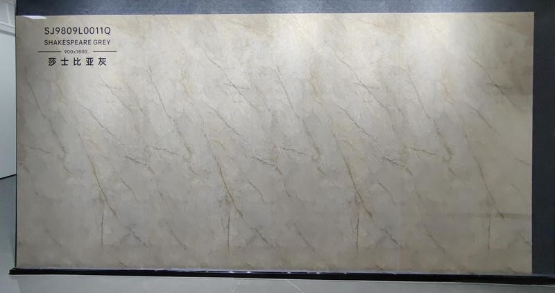 Light Yellow 900x1800x9mm Marble Look Polished Glazed Porcelain Tiles And Interior Wall And Floor Tile For Building And Living Room