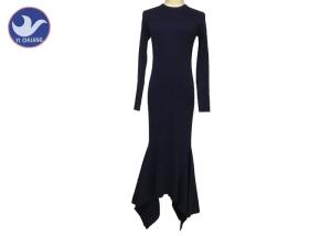 China Full Rib Women Knitted Dress Stylish 2 Side Panel Set In Crew Neck Long Sleeves factory