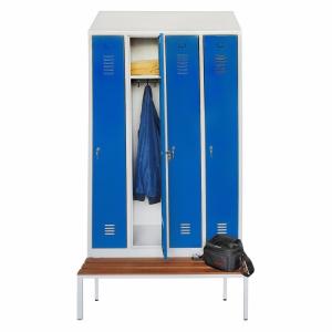 China Waterproof Swimming Pool Metal Wardrobe With Bench Four Door Easy To Assemble factory