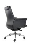 Middle Back 0.29m3 CBM Leather Revolving Chair With Castors