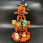 Countertop Cupcake Cardboard Food Display Stands Case Halloween Party Foldable