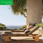 Solid Wood Lounger Chair for Outdoor Modern Hotel Garden Durable Teak and