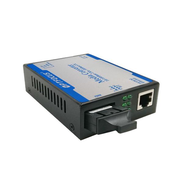 Single Mode Fiber Media Converter 10 / 100 / 1000Base - Tx to 1000Base