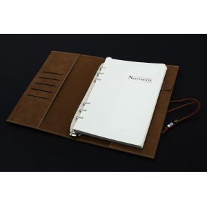 Middle size suede leather Notebook Binder Refillable 6 Round Ring Binder