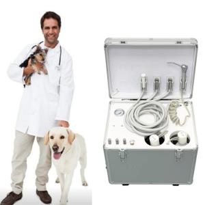 China Vet Use Portable Dental Unit Luggage Style Pets Dental Treatment Machine With Air Compressor factory