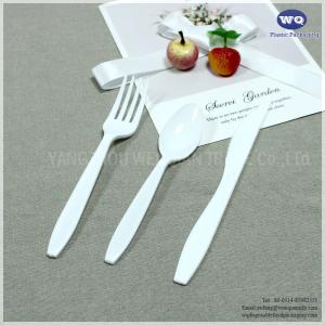 China 7inch White Plastic Cutlery-Disposable Cutlery Packs-disposable plastic knives-disposable soup spoons-prewrapped Cutlery factory