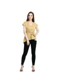 Newest Design Women Blouse With Belt Hot Sale