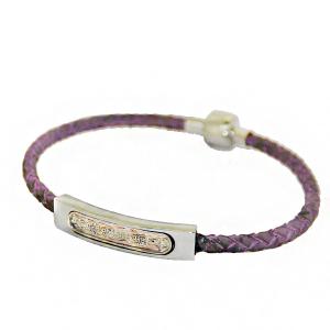 China Europ American Fashion Trendy Stainless Steel Geniune PU Leather Bracelet Bangle LBL220 factory