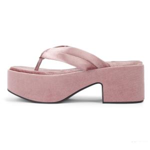 China Lotus Pink Womens Wedge Heeled Shoes factory
