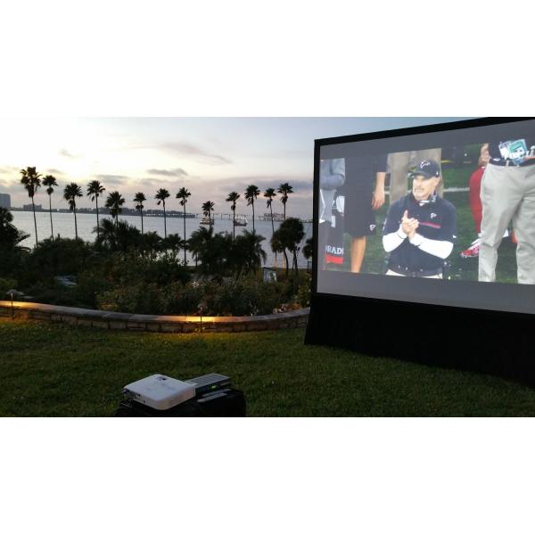 Portable Outdoor Fast Fold Projection Screen 350inch With Front Rear Projection Fabric