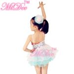 Two Tones Kids Dance Clothes Confetti Sequin Tiered Skirt For Stage Performance