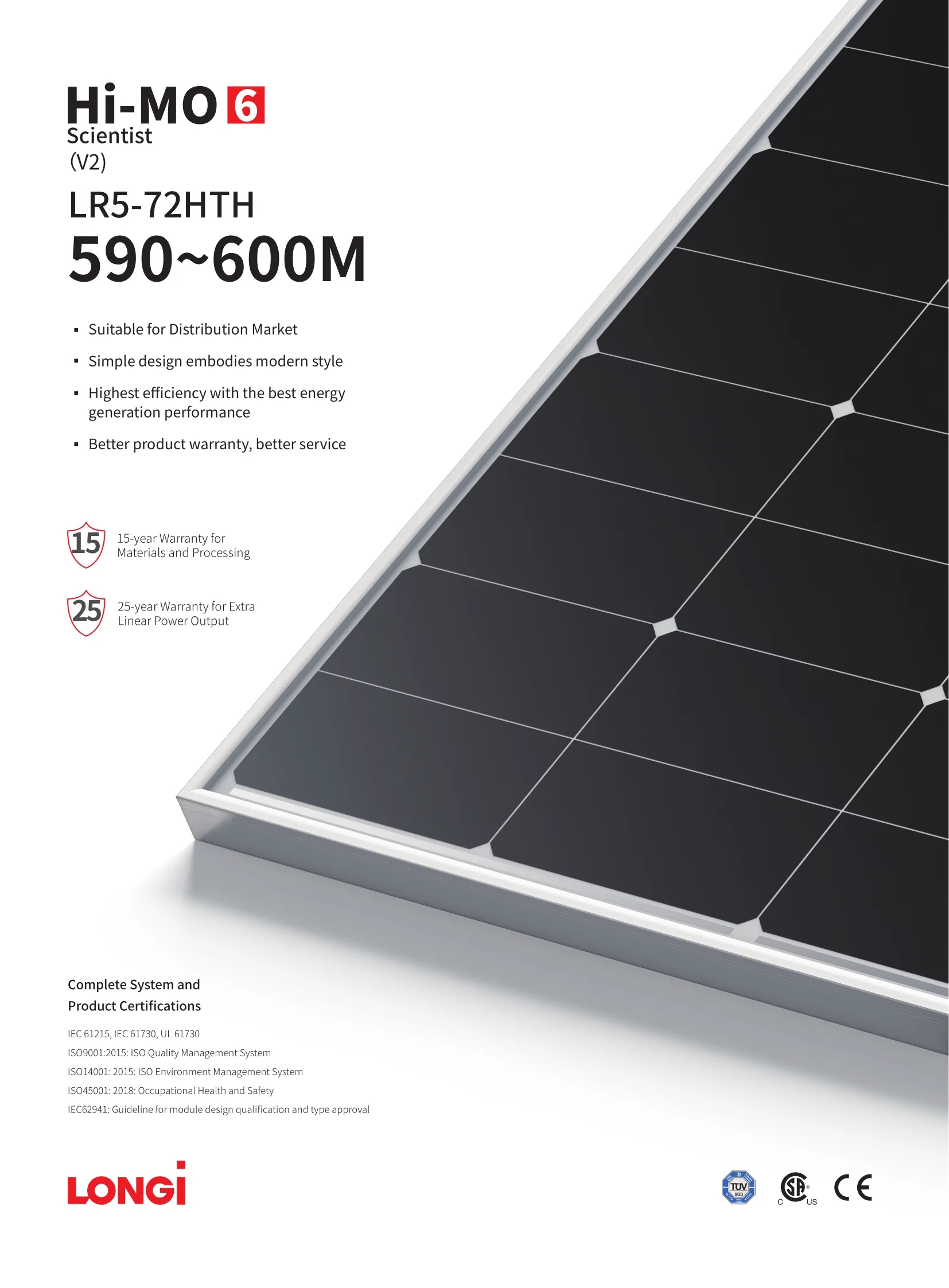 Solar Panel Package Longi Module 590w 595w 600w 580w 585w for House Installation Cost