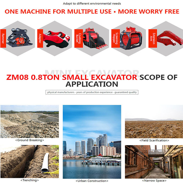 ZHONGMEI Agricultural Digger 0.8 Ton Power Strong Small Orchard Excavator
