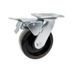 6" Heavy Duty Casters For Industrial Black Glass Nylon Wheel Dual Brake Top