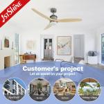 Home Office Necessity 3 Blade Wood Blade Ceiling Fan with Light and Remote