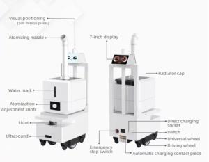 China Remote Navigation Hospital Disinfection Robot Hyper Light 16L SLAM factory