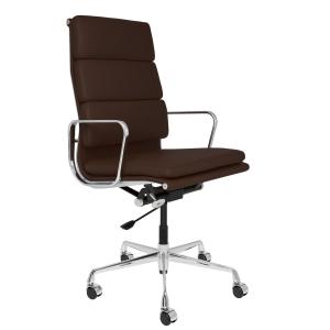 China Dark Brown Soft Pad Office Chair 360 Degree Rotation With 5 No Noise Nylon Caster factory