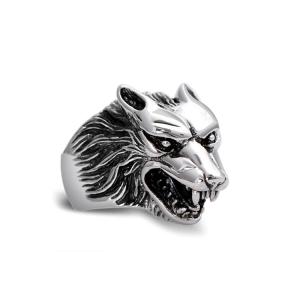 China Men's Thailand Sterling Silver Vintage Wolf 925 Silver Ring (R6030807) factory