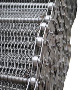 China 304SS Herringbone Conveyor Belt Chain Wire For Roasting Food factory