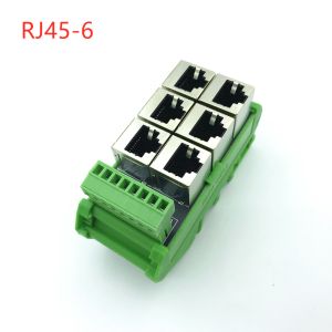 RJ45 Female Jack 8P8C 6 Port Hub to 8 Pin Screw Terminal Block Adapter for Servo